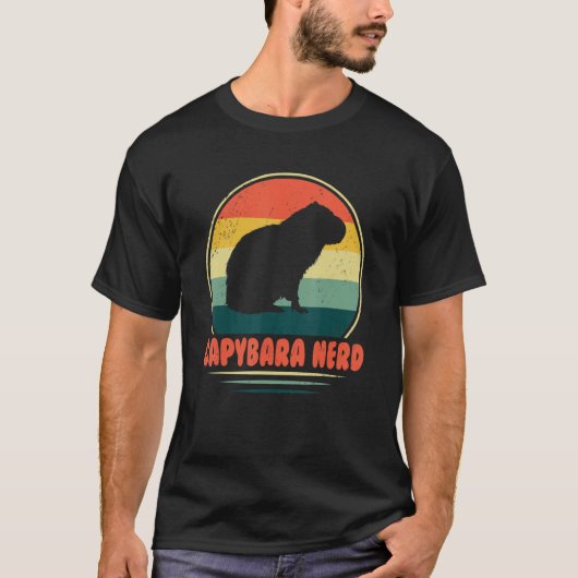 T-shirt Capybara Nerd animal mignon rongeur Capybara anima (Devant)