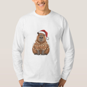 T-shirt Capybara Noël Correspondant Drôle de Père Noël