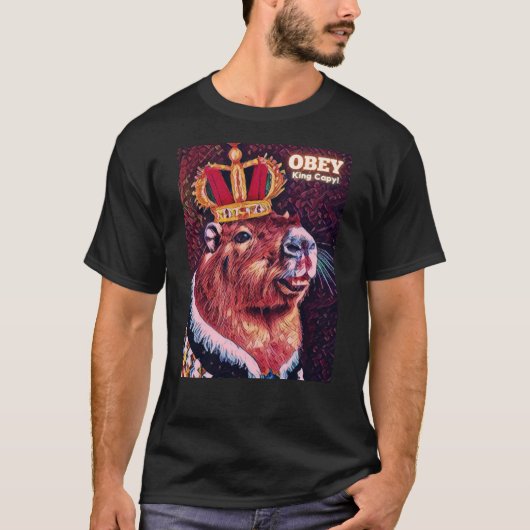 T-shirt Capybara - Obey King Capy ! - Cool Capybar (Devant)