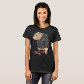 T-shirt Capybara On A Skateboard Rodent Skater Skateboarde (Devant entier)