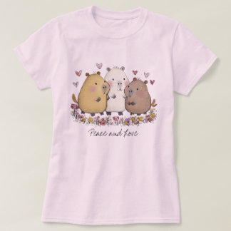 T-shirt Capybara Paix et Amour