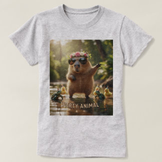 T-shirt Capybara Party Animal : Design mignon et drôle