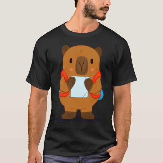 T-shirt Capybara prêt pour l'école (Devant)