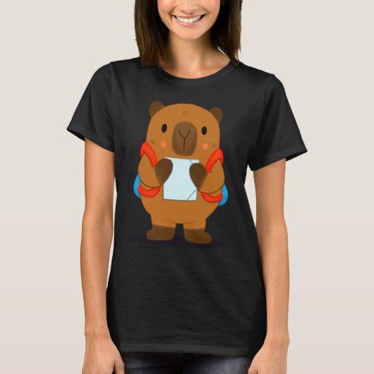 T-shirt Capybara prêt pour l'école (Devant)