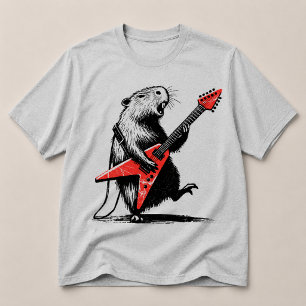 T-shirt Capybara qui déchire sur une guitare électrique
