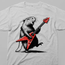 Capybara qui déchire sur une guitare électrique