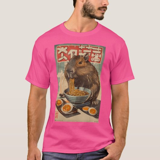T-shirt Capybara Ramen japonais (Devant)