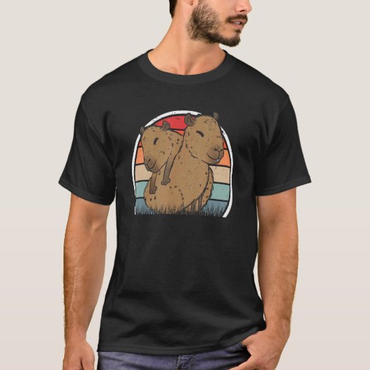 T-shirt Capybara Retro Capybara Vintage (Devant)