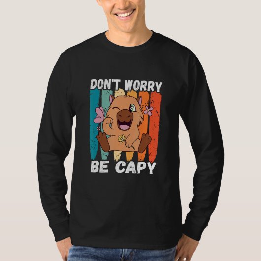 T-shirt Capybara  Retro Don t Worry Capybara Rodent Animal (Devant)