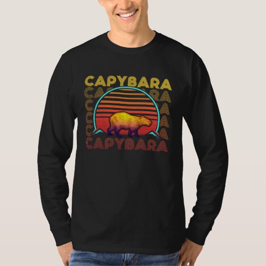 T-shirt Capybara Rétro Graphique Rongeur Capibara (Devant)
