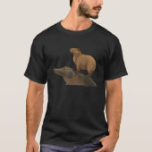 T-shirt Capybara Riding Crocodile Great Friends  Capybara  (Devant)