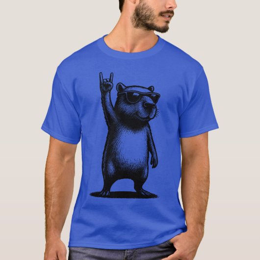 T-shirt Capybara Rock family (Devant)