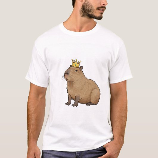 T-shirt Capybara Royalty: The King of Chill. (Devant)