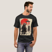 T-shirt Capybara Samurai Retro Ufo Japanese Warrior Tenshu (Devant entier)