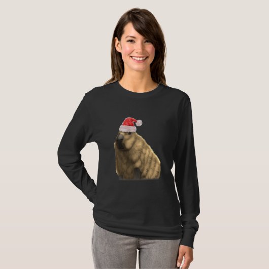 T-shirt Capybara Santa Claus Noël Portrait de Noël X (Devant entier)