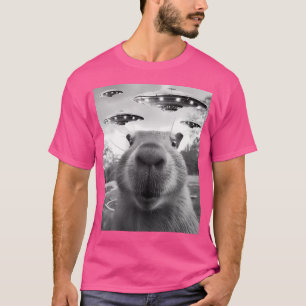 T-shirt Capybara Selfie Avec L'Alien Ufos Capybara