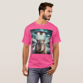 T-shirt Capybara Selfie Avec Ufos (Devant entier)
