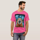 T-shirt Capybara Selfie Avec Ufos (Devant entier)