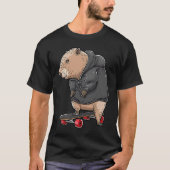 T-shirt Capybara Sur Un Skateboard Rodent Skater Skateboar (Devant)
