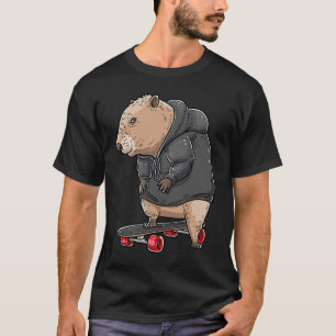 T-shirt Capybara Sur Un Skateboard Rodent Skater Skateboar