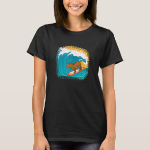 T-shirt Capybara Surfing Boys Hommes Mignonne Animal Capyb