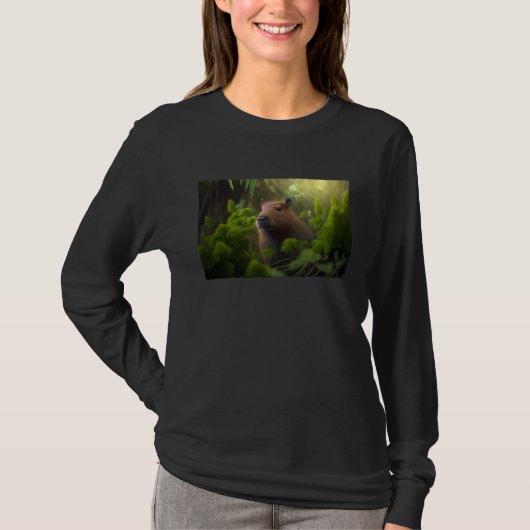 T-shirt Capybara surrounded by plants (Devant)