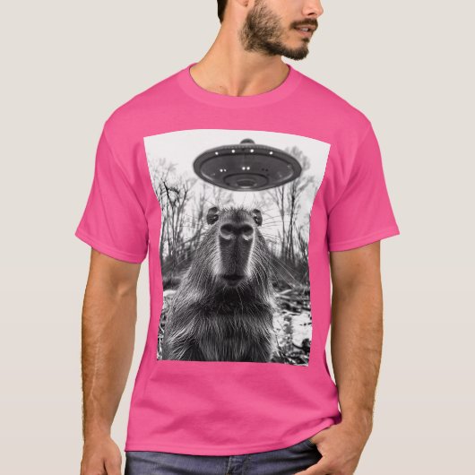 T-shirt Capybara Ufo Selfie Drôle (Devant)