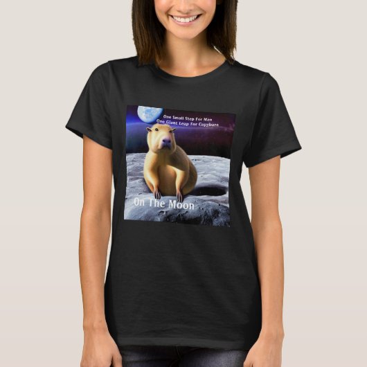 T-shirt Capybara Un Leap Géant Sur La Lune (Devant)