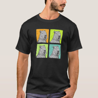 T-shirt Capybara Vintage Amérique du Sud Rongeur Mangeur d