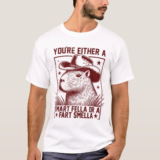 T-shirt Capybara Vous êtes Soit Une Fella Intelligente - F (Devant)