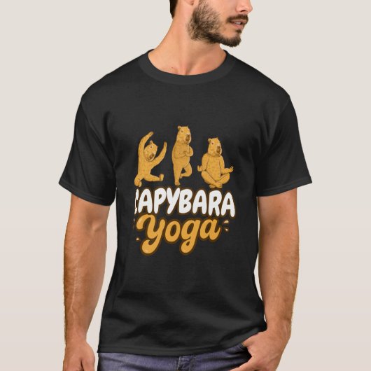 T-shirt Capybara Yoga poses Meditation Workout (Devant)