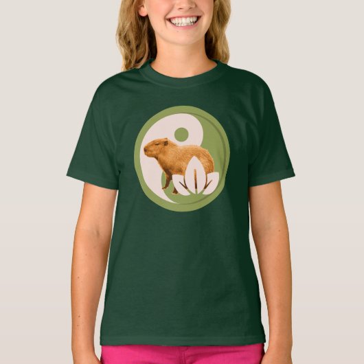 T-shirt Capybara Zen Yin Yang Nature Paisible (Devant)