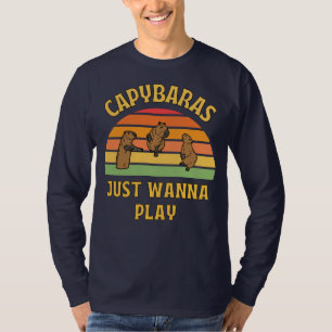T-shirt capybaras veut juste jouer du slogan
