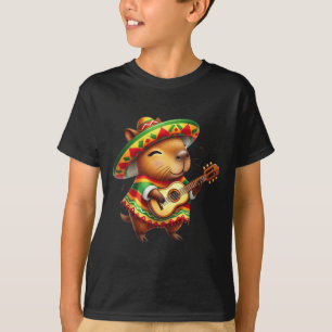T-shirt Capybyra Sombrero Guitare Cinco De Mayo Mexicain E