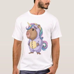 T-shirt Capycorn Capybara Licorne Kawaii Arc-en-ciel Ronge
