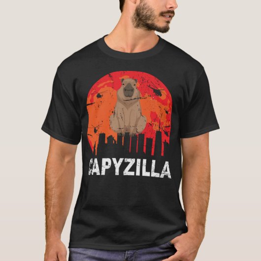 T-shirt CapyZilla Funny Capybara Rodent (Devant)
