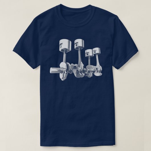 T-shirt Car Engine pistons Awesome 3D transparent design (Design devant)