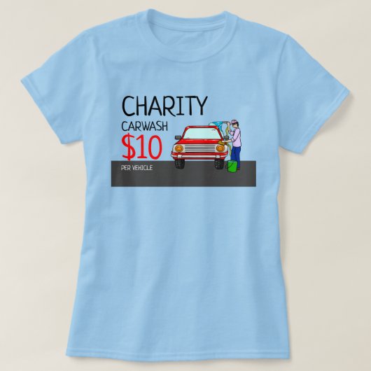 T-shirt Car Wash Design, Charity Car Wash Event (Design devant)