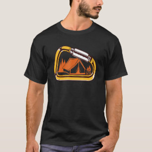 T-shirt Carabiner Camping Campfire Rock Escalade