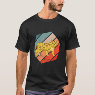 T-shirt Caracal Chat Hexa Vintage Rétro Caracal Lynx Hexag