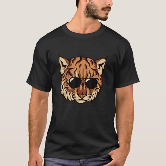 T-shirt Caracal Chat Wild Chat Caracal Visage Sunglass Bro (Devant)