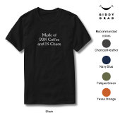 T-shirt Caractère amusant Fait de 99% Café et 1% Chaos