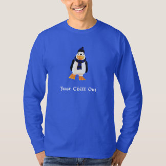 T-shirt Caractère de pingouin 3D souriant Hiver Chill Out