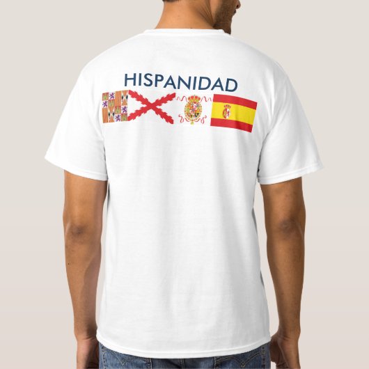 T-shirt CARACTÈRE ESPAGNOL origine et pays. En avant et (Dos)