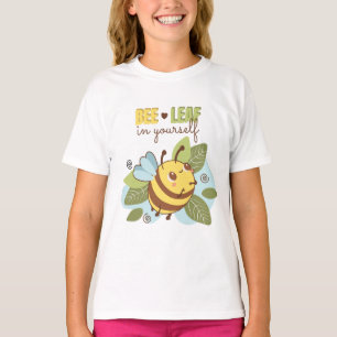T-shirt Caractère Feuille d'abeille Motivation mignonne