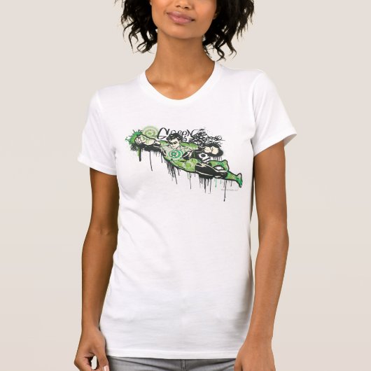 T-shirt Caractère Graffiti de lanterne verte (Devant)