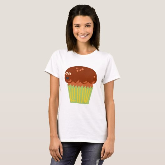 T-shirt Caractère Muffin géant Drôle Drôle Drôle Carton (Devant entier)
