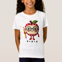 Caractère Pomme rouge mignon avec équation mathéma