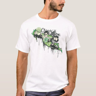 T-shirt Caractère vert de graffiti de lanterne