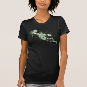 T-shirt Caractère vert de graffiti de lanterne